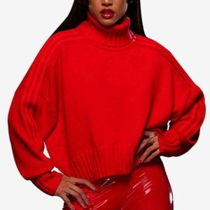 Ivy Park x Adidas Originals Long-Sleeve Cropped Turtleneck Sweater,  sz Medium